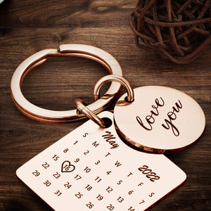 Personalised Calendar Keychain Date Keychain Anniversary Gifts