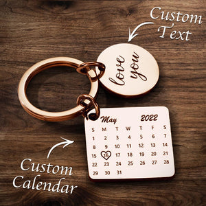 Personalised Calendar Keychain Date Keychain Anniversary Gifts