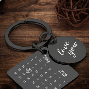 Personalised Calendar Keychain Date Keychain Anniversary Gifts