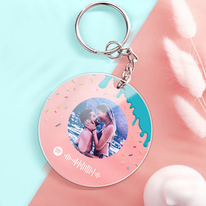 Gifts For Girlfriend Custom Spotify Album Record Keychain Personalized Music Record Keychain