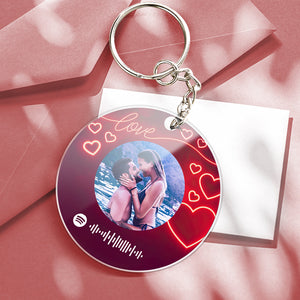 Gifts For Girlfriend Custom Spotify Album Record Keychain Personalized Music Record Keychain
