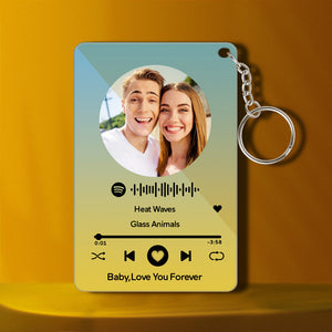Custom Gradient Color Spotify Plaque Personalized Acrylic Keychain