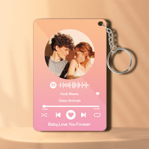 Custom Gradient Color Spotify Keychain Acrylic Music Plaque