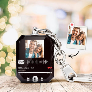 Custom Spotify Code Crystal Keychain Photo Keychain Gifts For Mother