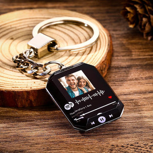 Custom Spotify Code Crystal Keychain Photo Keychain Gifts For Family