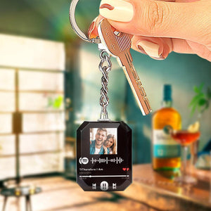 Best Christmas Gift Custom Spotify Code Crystal Keychain Photo Keychain Personalized Gift