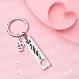 Custom Spotify Code Scannable Music Keychain with Note Black - MadeMineAU