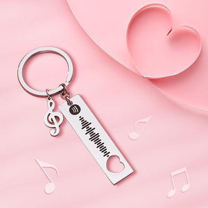 Custom Spotify Code Scannable Music Keychain with Note Gold - MadeMineAU