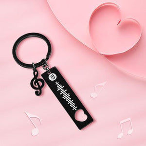 Custom Spotify Code Scannable Music Keychain with Note Rose Gold - MadeMineAU