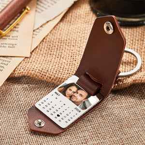 Leather Photo Keychain Custom Boyfriend Gift Anniversary Gifts Custom Picture Keychain With Engraved Text - myphotowalletau