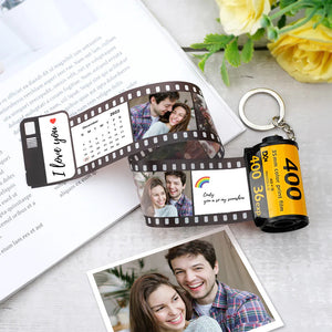 Custom Calendar Camera Roll Keychain Personalized Photo Film Keychain With Text Gifts For Lover