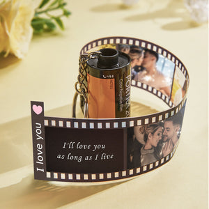 Anniversary Gifts Custom Text For The Film Roll Keychain Personalized Spotify Camera Roll Keychain with Reel Album