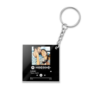 Custom Spotify Scan Code Keychain Square Keychain Gifts Spotify Code Keychain  Best Gift For Her