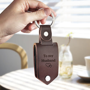 Drive Safe Personalized Leather Photo Text Keychain Anniversary To My Boyfriend