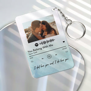 Personalized Spotify Keychain Custom Spotify Plaque Valentine's Gifts For Lovers