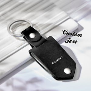 Personalized Leather Photo Keychain Custom Engraved Text Commemorative Keychain Anniversary Gifts - myphotowalletau