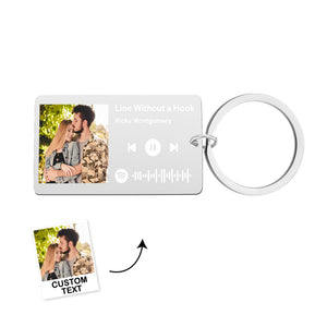 Custom Spotify Music Tag Keychain Personalized Scannable Music Song Key Chain Gifts for Him - MademineAU