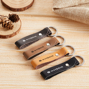 Custom Scannable Spotify Code Leather Keychain Personalized Music Song Key Chain Memorial Gifts for Him