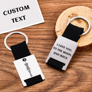 Custom Engraved Spotify Code Keychain Scannable Music Plaque Key Chain for Him - MademineAU