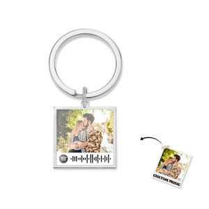 Spotify Playlist Code Keychain Personalized Photo Music Song Keychain Memorial Gifts - MademineAU