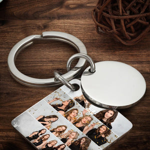 Personalized Custom Photo Engraved Calendar Collage Photo Painting Keyring - MadeMineAU