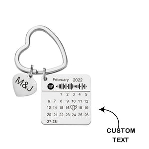 Anniversary Gifts Custom Spotify Keychain Calendar Keychain Custom Calendar Keychain Heart Shape Gifts For Boyfriend