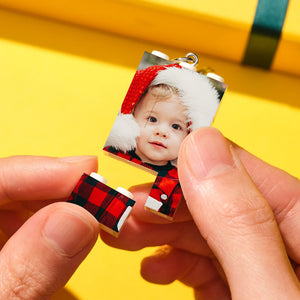 Custom Photo Building Block Vertical Keychain Bricks Puzzle Keyring