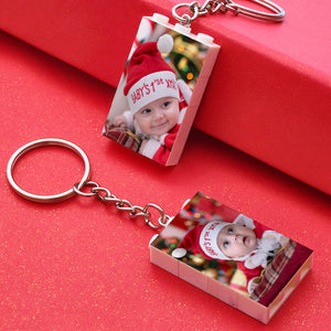 Custom Photo Building Block Vertical Keychain Bricks Puzzle Keyring