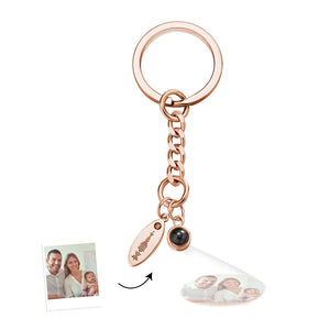 Custom Photo Projection Scannable Spotify Code Keychain Personalized Photo Music Keyring Anniversary Gifts - MadeMineAU