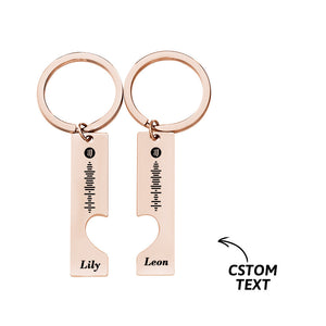Scannable Custom Spotify Code Personalized Name Keyring 2pcs a Set For Valentine's Day Gift - MadeMineAU