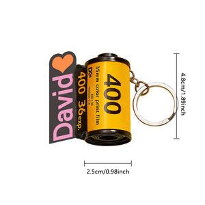 Personalized Photo and Name Film Roll Keychain Custom Camera Keychain Film Gifts for Lover