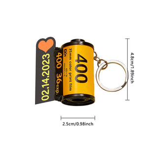 Custom Photo and Name Film Roll Keychain Personalized Camera Keychain Film Gifts for Lover