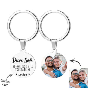 Personal Custom Gift Custom "Drive Safe" Keychain Photo Keychain with Your Name