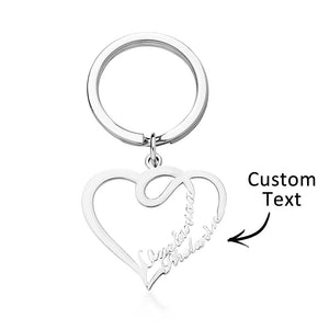 Custom Engraved Name Keychain Double Love Couple Gifts - MadeMineAU