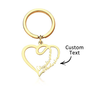 Custom Engraved Name Keychain Double Love Couple Gifts - MadeMineAU