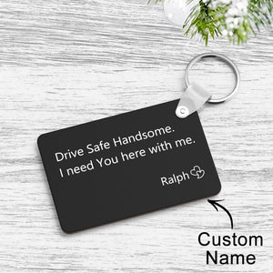 Custom Engraved Keychain Safe Driving Unique Couple Gifts - MadeMineAU