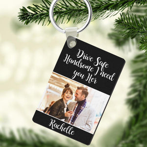 Custom Photo Engraved Keychain Drive Safe Couple Love Gifts - MadeMineAU