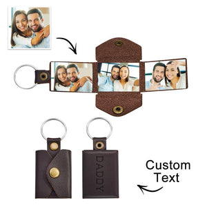 Mini Envelope Photo Keychain Personalized Vintage Engraved Leather Keychain Father's Day Gifts - MadeMineAU