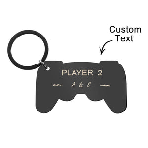 Personalized Gamepad Keychain Funny Engraved Player Keychain For Couples - MadeMineAU
