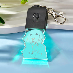 Custom Photo Keychain Colorful Lights Funny Gifts - MadeMineAU