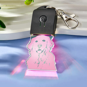 Custom Photo Keychain Colorful Lights Funny Gifts - MadeMineAU