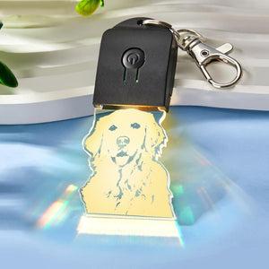 Custom Photo Keychain Colorful Lights Funny Gifts - MadeMineAU