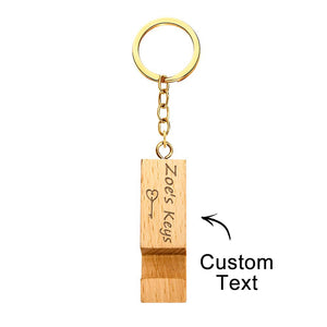 Custom Engraved Keychain Wooden Mobile Phone Stand Gifts - MadeMineAU