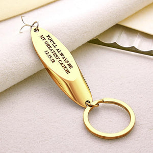 Custom Engraved Keychain Fish Hook Gifts for Him - MadeMineAU