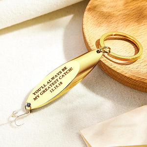 Custom Engraved Keychain Fish Hook Gifts for Him - MadeMineAU