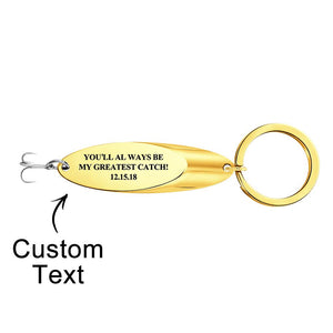 Custom Engraved Keychain Fish Hook Gifts for Him - MadeMineAU