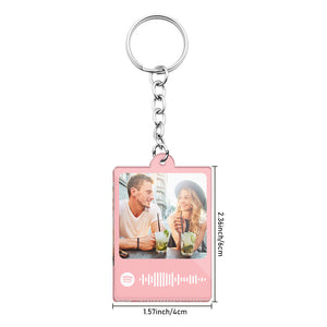 Personalized Scannable Spotify Code Keychain Custom Photo Colorful Keychain Birthday Anniversary Gift - Myphotowallet