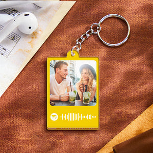 Personalized Scannable Spotify Code Keychain Custom Photo Colorful Keychain Birthday Anniversary Gift - Myphotowallet