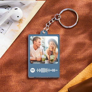 Personalized Scannable Spotify Code Keychain Custom Photo Colorful Keychain Birthday Anniversary Gift - Myphotowallet