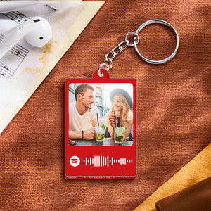 Personalized Scannable Spotify Code Keychain Custom Photo Colorful Keychain Birthday Anniversary Gift - Myphotowallet